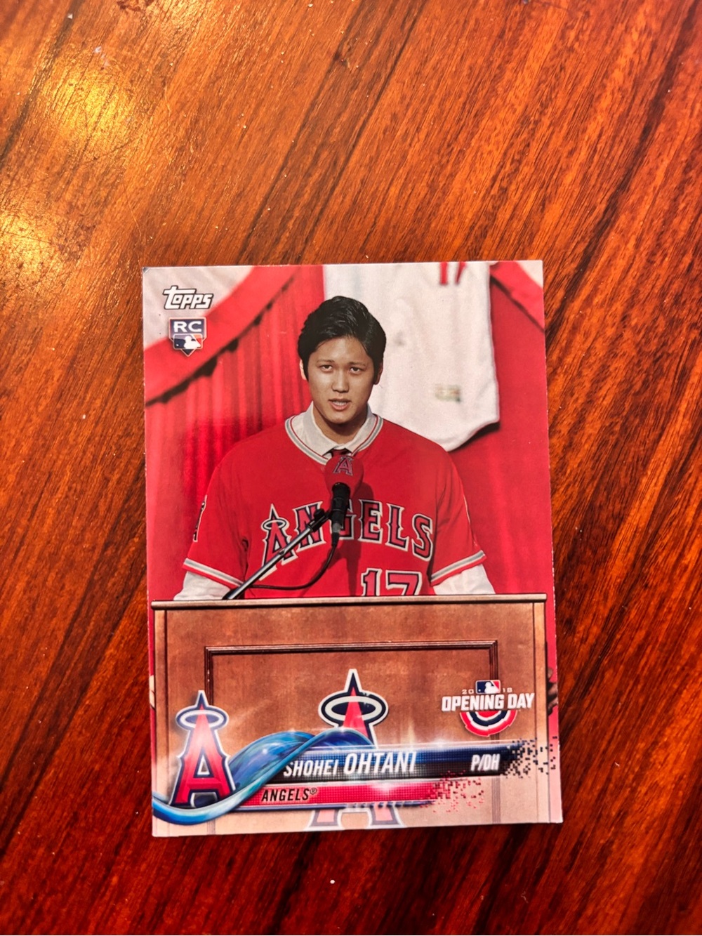 Topps Red Angels Shohei Ohtani Trading Card Accent